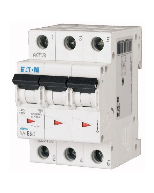 Disjoncteur FAZ6, 25A, 3P, 6kA (EN 60898) 10kA (IEC/EN 60947-2), courbe C KLO0000239150  Disjoncteur à vis Eaton