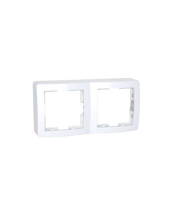 Alréa,Cadre saillie standard double,62x124mm,profondeur 31mm,blanc polaire SCHALB61442P  Prises et interrupteurs