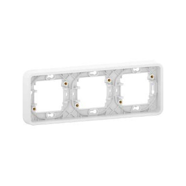 Mureva Styl - Cadre 3 postes horizontal - encastré - IP55 - IK08 - blanc SCHMUR39109  Prises et interrupteurs