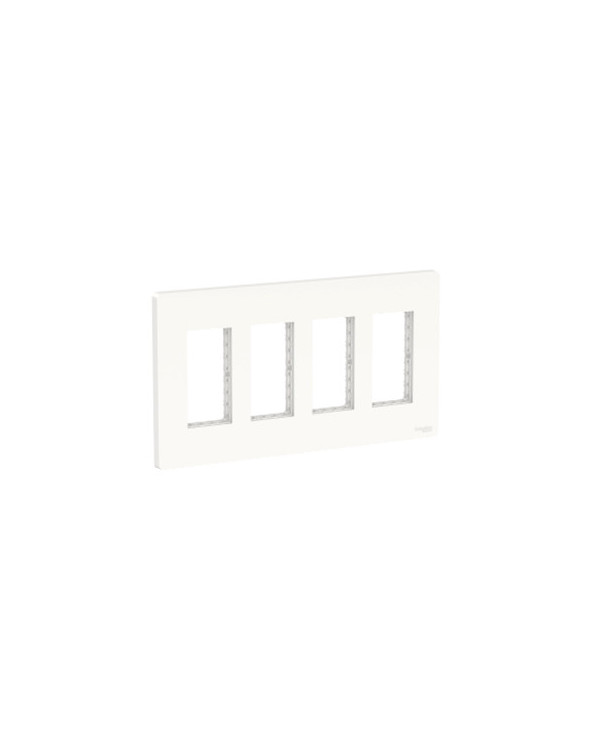 Unica - support + plaque boîte concentration - 4 col de 2 mod - Blanc SCHNU024418  Prises et interrupteurs