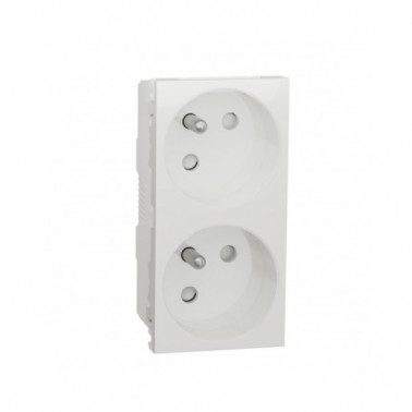 Unica prise double 2P+T FR 45° Blanc SCHNU306918 Schneider Electric Prises et interrupteurs