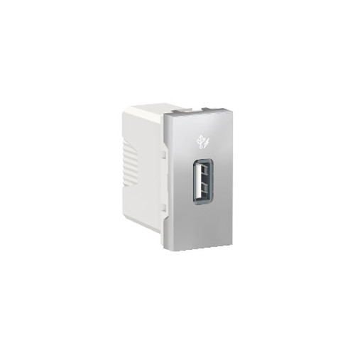 Unica - chargeur USB - sortie : 5Vcc - 1A - 1 module - Alu - mécanisme seul SCHNU342830  Mécanisme Unica