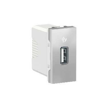 Unica - chargeur USB - sortie : 5Vcc - 1A - 1 module - Alu - mécanisme seul SCHNU342830  Mécanisme Unica