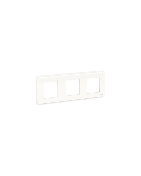 Unica Pro plaque 3 postes Blanc SCHNU400618  Prises et interrupteurs