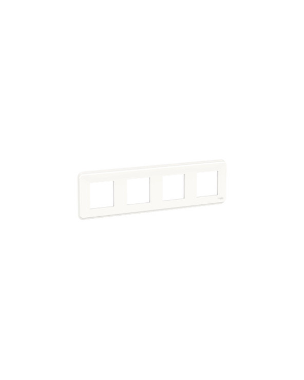 Unica Pro plaque 4 postes Blanc SCHNU400818  Prises et interrupteurs