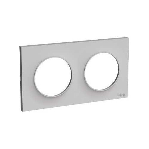 Odace Styl - plaque 2 postes horizontaux ou verticaux entraxe 71mm sable SCHS520704B1  Plaque de finition Odace