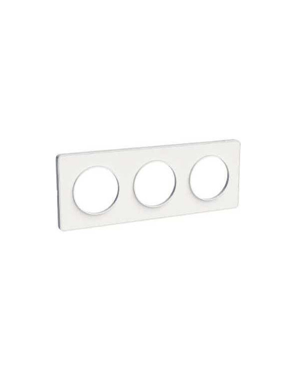 Odace Touch - plaque 3 postes horizontaux ou verticaux entraxe 71mm blanc SCHS520806  Plaque de finition Odace