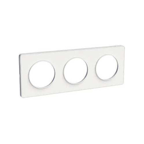 Odace Touch - plaque 3 postes horizontaux ou verticaux entraxe 71mm blanc SCHS520806  Plaque de finition Odace