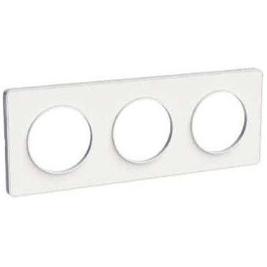 Odace Touch - plaque 3 postes horizontaux ou verticaux entraxe 71mm blanc SCHS520806  Plaque de finition Odace