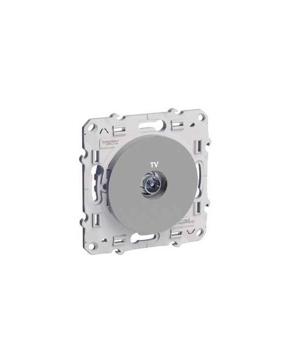 Odace - prise TV - aluminium SCHS530445  Plaque de finition Odace