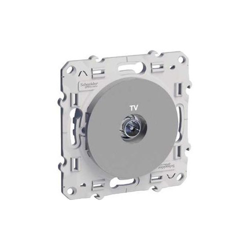 Odace - prise TV - aluminium SCHS530445  Plaque de finition Odace