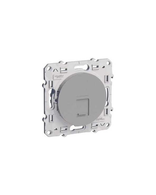 Odace - prise RJ45 - aluminium - grade 1 (téléphone) cat. 5 UTP SCHS530471  Plaque de finition Odace