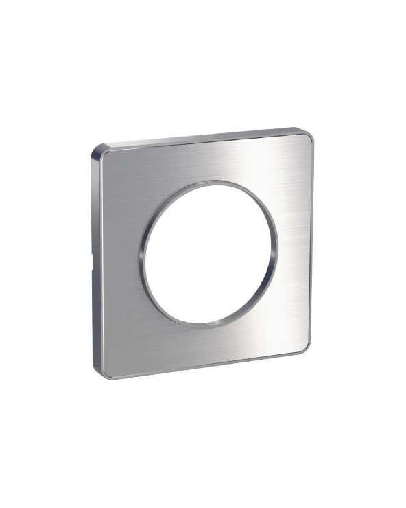 Odace Touch - plaque 1 poste aluminium brossé avec liseré aluminium SCHS530802J  Plaque de finition Odace