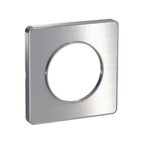 Odace Touch - plaque 1 poste aluminium brossé avec liseré aluminium SCHS530802J  Plaque de finition Odace