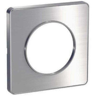 Odace Touch - plaque 1 poste aluminium brossé avec liseré aluminium SCHS530802J  Plaque de finition Odace
