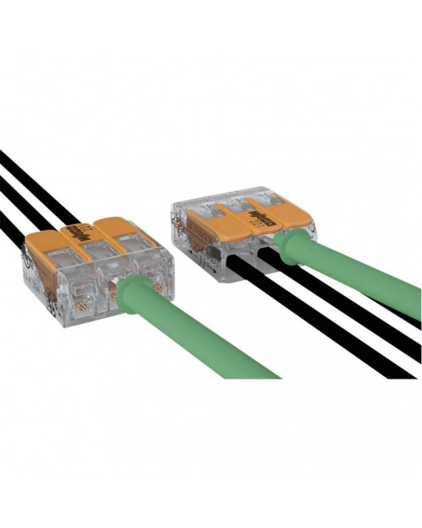 Borne de raccordement COMPACT Borne pour 3 conducteurs avec leviers de manipula WAG221-613  Fils,câble,conduit et connectique