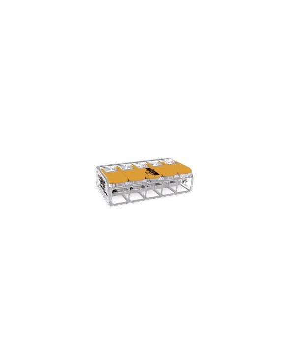 Borne de raccordement COMPACT Borne pour 5 conducteurs avec leviers de manipula WAG221-615  Fils,câble,conduit et connectique