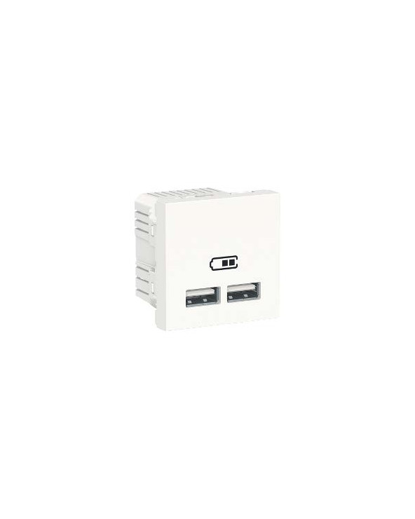 Unica - chargeur USB double - 5Vcc - 1A + 2,1A - 2 modules - Blanc - méca seul SCHNU341818  Mécanisme Unica