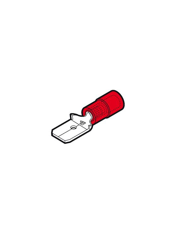 Clip partiellement isolé mâle rouge (0,25 à 1,5 mm²) - 6,3 x 0,8 mm CEMRFM608  Accessoires installation pour câble