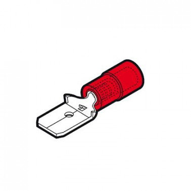 Clip partiellement isolé mâle rouge (0,25 à 1,5 mm²) 6,3x0,8mm 100 pièces CEMRFM608  Fils,câble,conduit et connectique