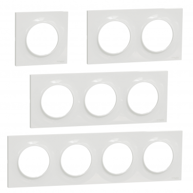Plaque de finition Blanc - Schneider Odace Styl - 1 à 4 postes SCHS520702  Prises et interrupteurs