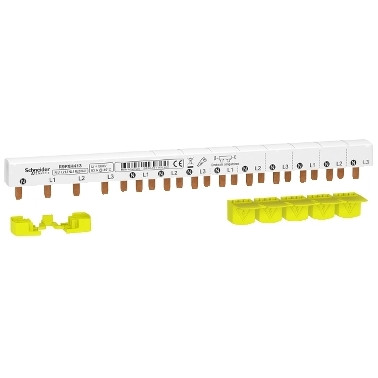 XP peigne monobloc 3Ph+N 63A 13 modules cache dents 5 modules SCHR9PXH413 Schneider Electric Tableau électrique