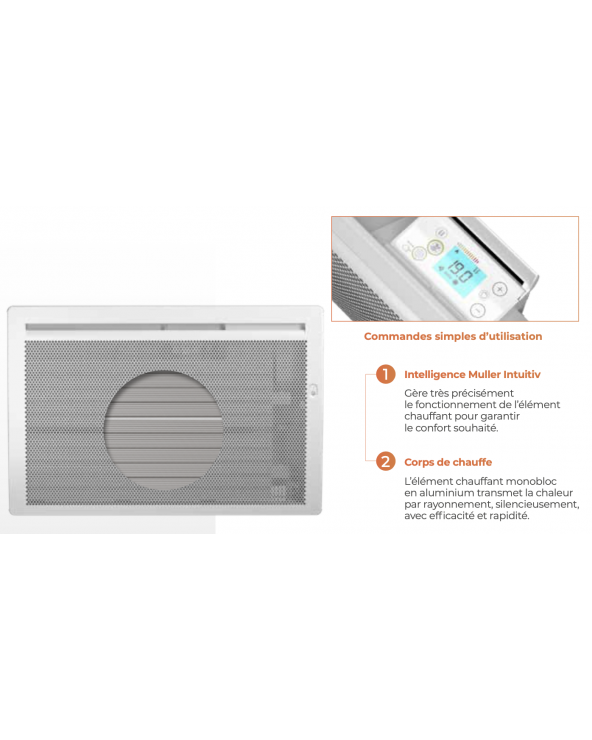 Quartéa Intelligent 2000W rayonnant horizontal blanc APLM126117  Chauffage et radiateur