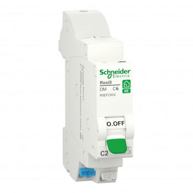 Resi9 XE disjoncteur modulaire 1P+N 6A courbe C Embrochable SCHR9EFC606 Schneider Electric Disjoncteur XE
