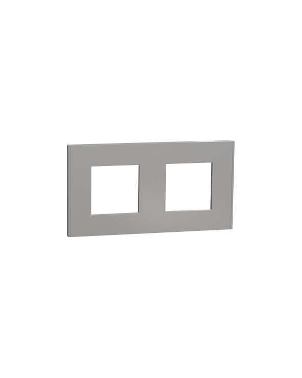Unica Déco Alu plaque de finition 2 postes SCHNU600430  Prises et interrupteurs