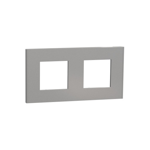 Unica Déco Alu plaque de finition 2 postes SCHNU600430  Prises et interrupteurs
