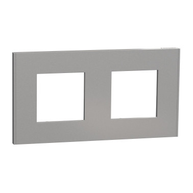 Unica Déco Alu plaque de finition 2 postes SCHNU600430  Prises et interrupteurs