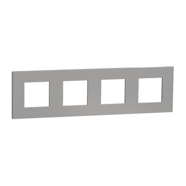 Unica Déco Alu plaque de finition 4 postes SCHNU600830  Prises et interrupteurs