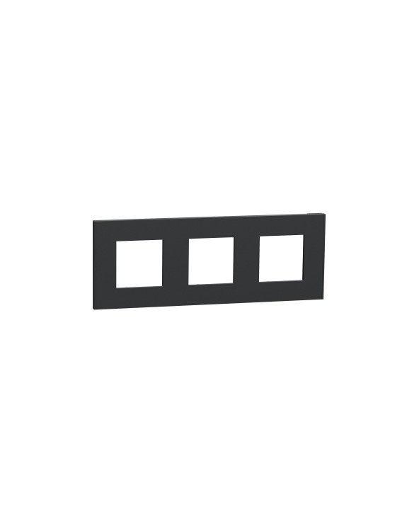 Unica Déco Anthracite plaque de finition 3 postes SCHNU600654  Prises et interrupteurs
