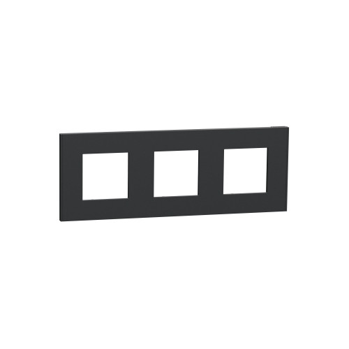 Unica Déco Anthracite plaque de finition 3 postes SCHNU600654  Prises et interrupteurs