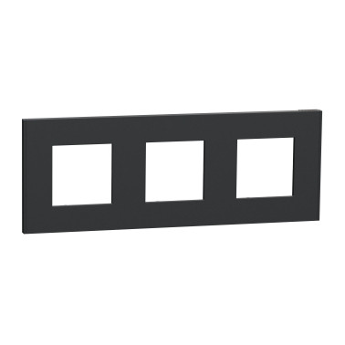 Unica Déco Anthracite plaque de finition 3 postes SCHNU600654  Prises et interrupteurs