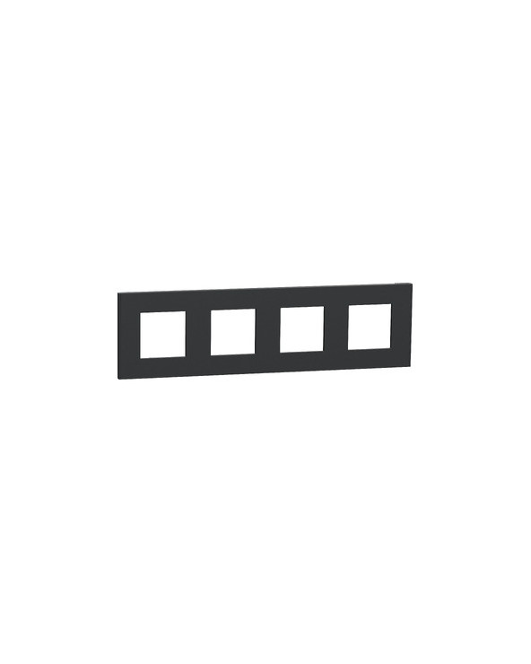 Unica Déco Anthracite plaque de finition 4 postes SCHNU600854  Prises et interrupteurs