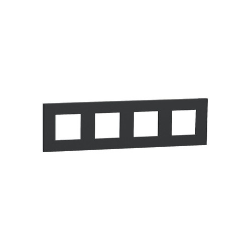Unica Déco Anthracite plaque de finition 4 postes SCHNU600854  Prises et interrupteurs
