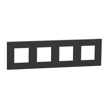 Unica Déco Anthracite plaque de finition 4 postes SCHNU600854  Prises et interrupteurs
