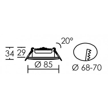 ARIC EDOS CCT 6W 2700 - 3000 - 4000K blanc ARI11060  Eclairage