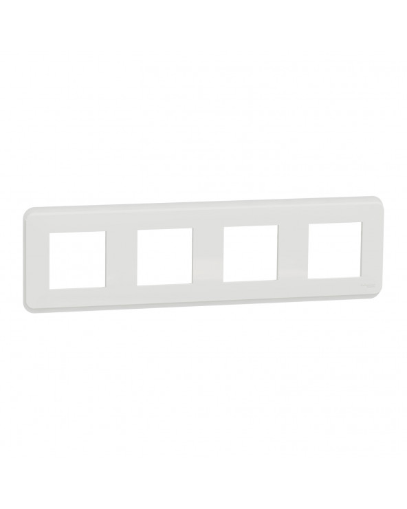 Unica Pro Blanc plaque de finition 4 postes SCHNU400818  Plaque de finition Unica