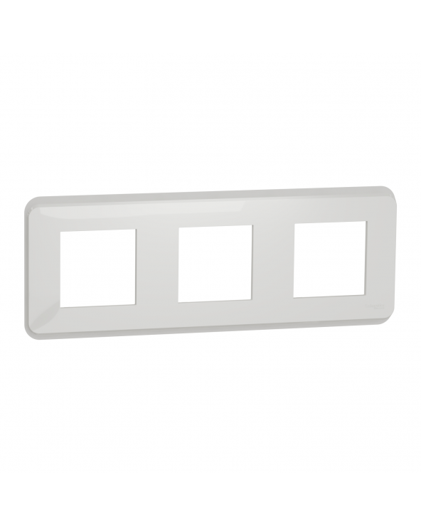Unica Pro Blanc plaque de finition 3 postes SCHNU400618  Plaque de finition Unica