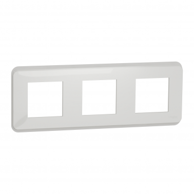 Unica Pro Blanc plaque de finition 3 postes SCHNU400618  Plaque de finition Unica