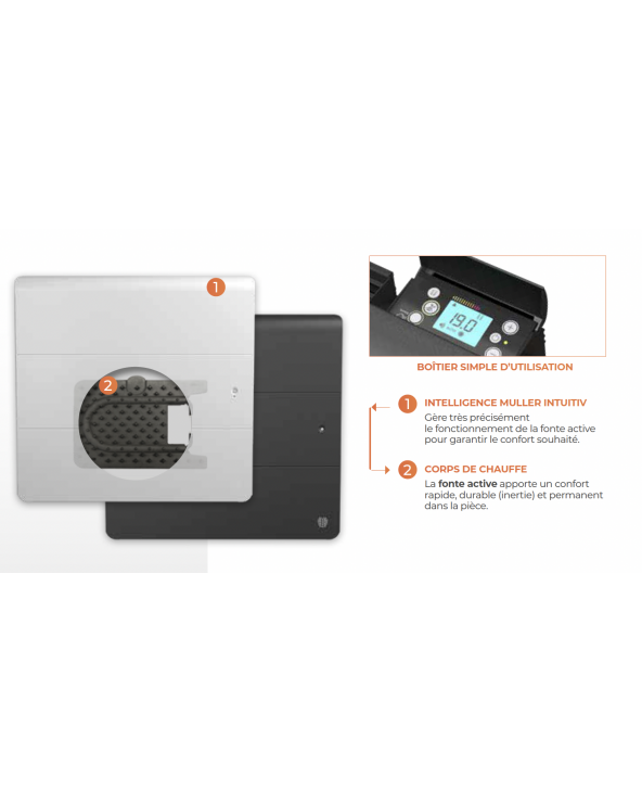 INTUIS Axoo 1250W radiateur fonte horizontal blanc satiné APLNEN3074SEEC  Chauffage et radiateur