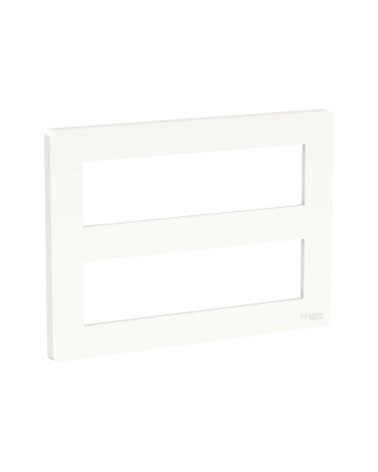 Unica - support fixation +plaque finition boîte concent 2 rang 8 mod - Blanc ant SCHNU021820  Accessoires Unica