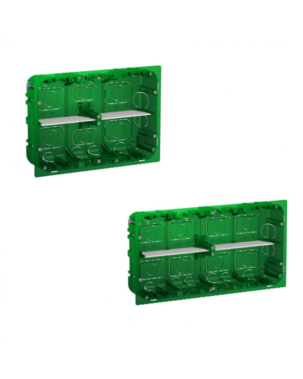 Unica boîte de concentration encastrée 2 rangées de 8 modules à compléter SCHNU8718  Prises et interrupteurs