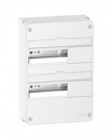 Resi9 - Coffret en saillie Blanc (RAL 9003)- 2 rangées de 13 modules SCHR9H13402  Coffret électrique et distribution