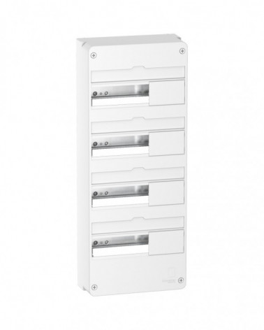 Resi9 Coffret en saillie Blanc 4 rangées 13 modules SCHR9H13404  Coffret électrique et distribution