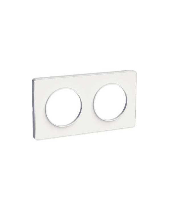 Odace Touch - plaque 2 postes horizontaux ou verticaux entraxe 71mm blanc SCHS520804  Plaque de finition Odace