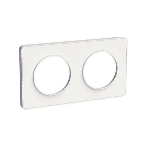 Odace Touch - plaque 2 postes horizontaux ou verticaux entraxe 71mm blanc SCHS520804  Plaque de finition Odace