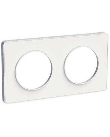 Odace Touch - plaque 2 postes horizontaux ou verticaux entraxe 71mm blanc SCHS520804  Plaque de finition Odace